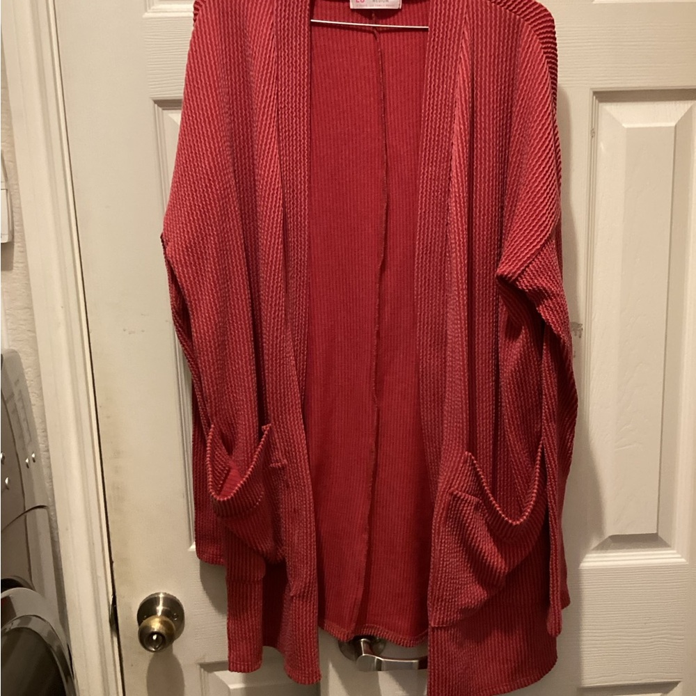LG Red Ribbed Knit Top - Picture 6 of 10